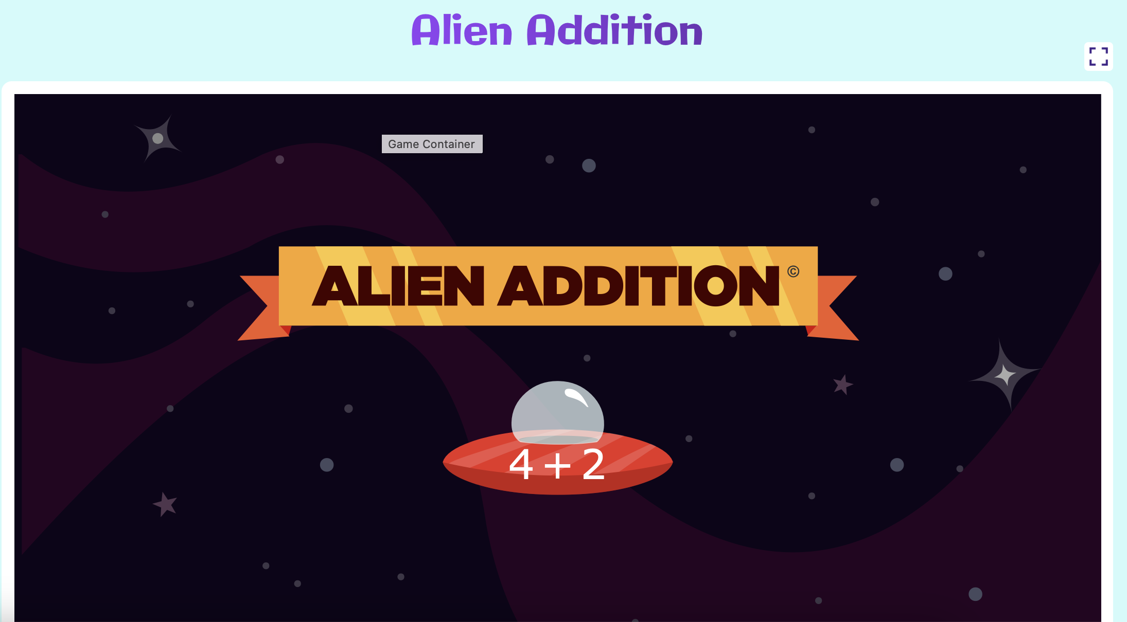 Alien Addition on Coolmath4kids.com